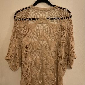 Crocheted Open Cardigan